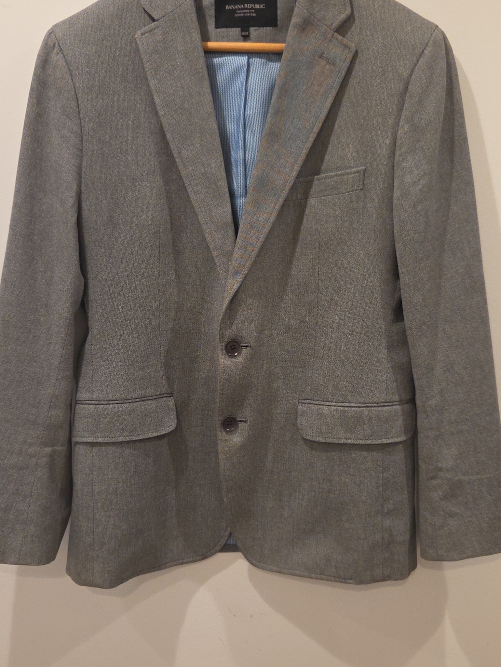 Banana Republic Gray Herringbone Notch Lapel Sport Coat